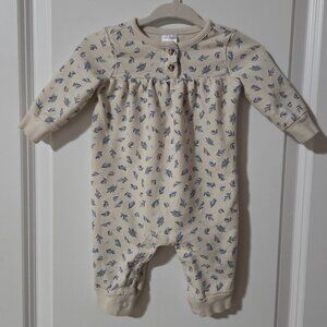Baby Girl Cream and Blue Flower Romper, size 3month
